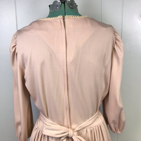 Vintage 70's Pink Prairie Dress Boho Cottagecore Granny Core - Picture 8 of 16